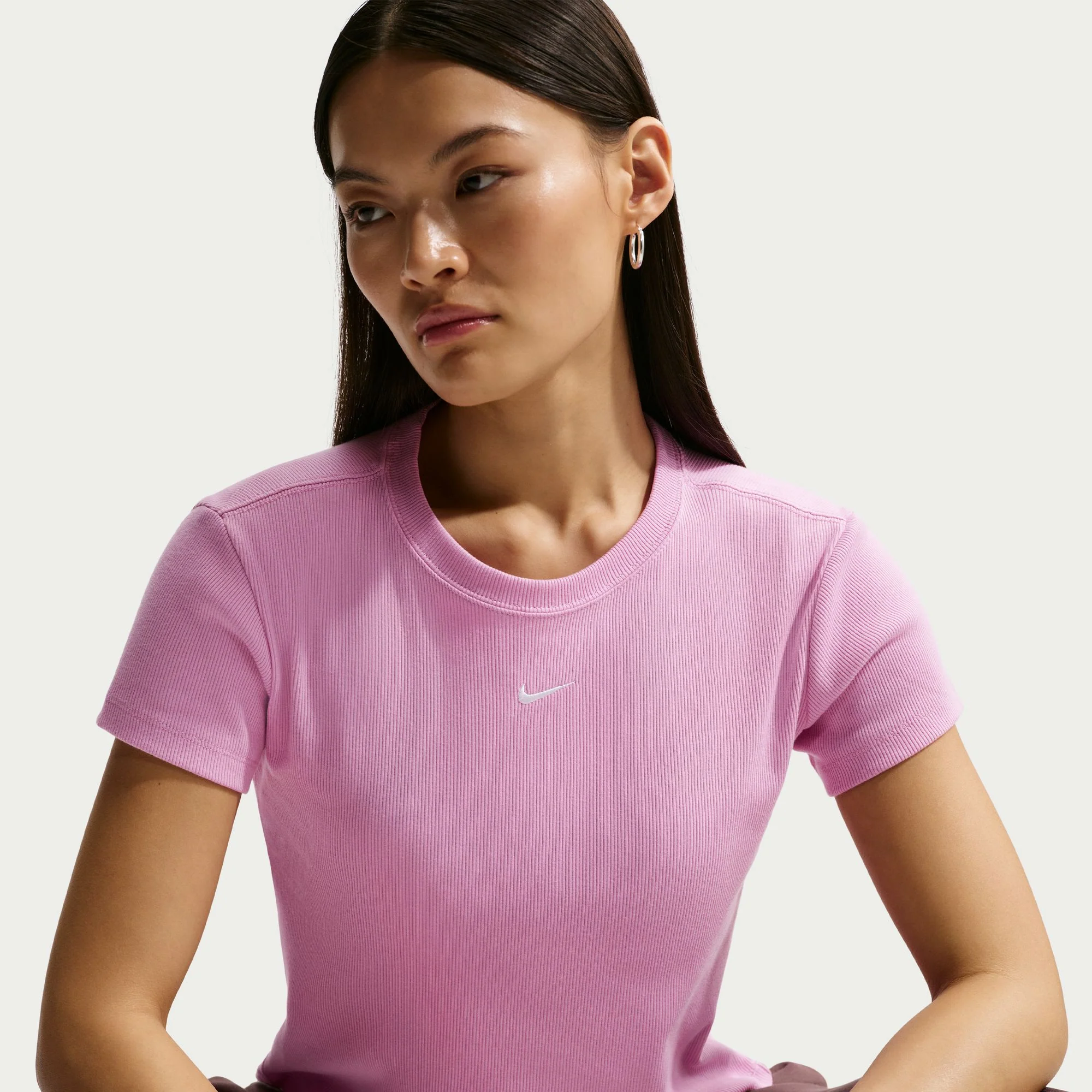 TIGHT RIBBED SHORT SLEEVE חולצת טי - Image 5