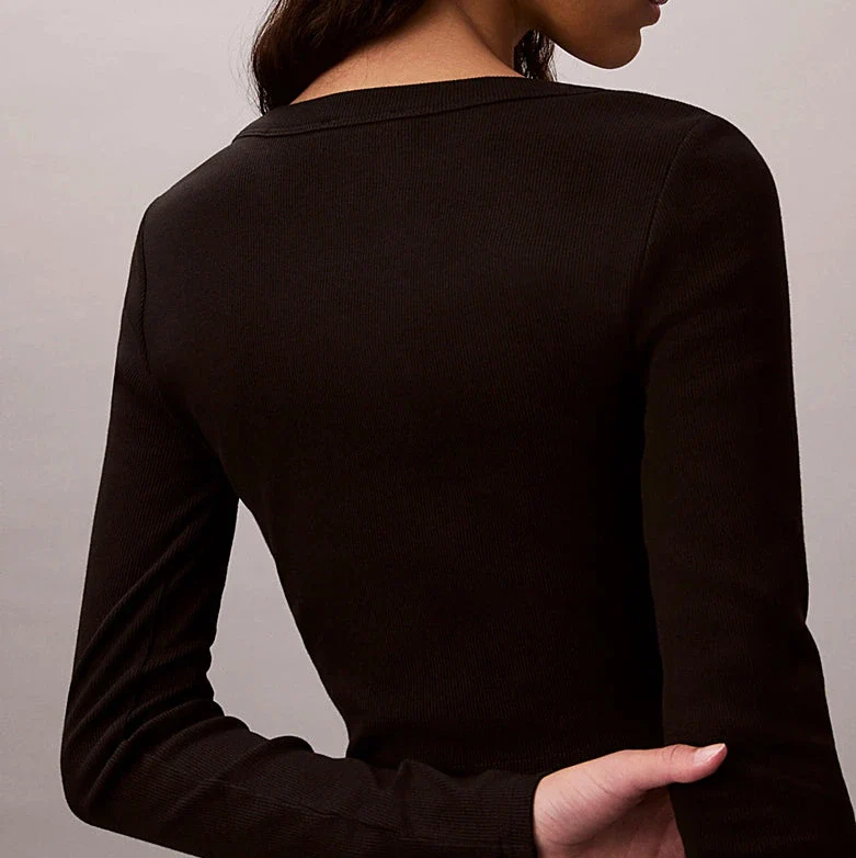 Cropped Ribbed Cotton קרדיגן - Image 5